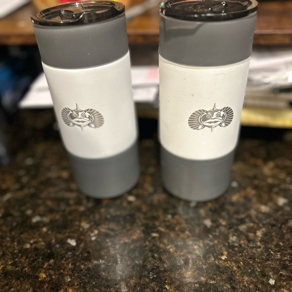 Gray and White Insulated Water Bottles
